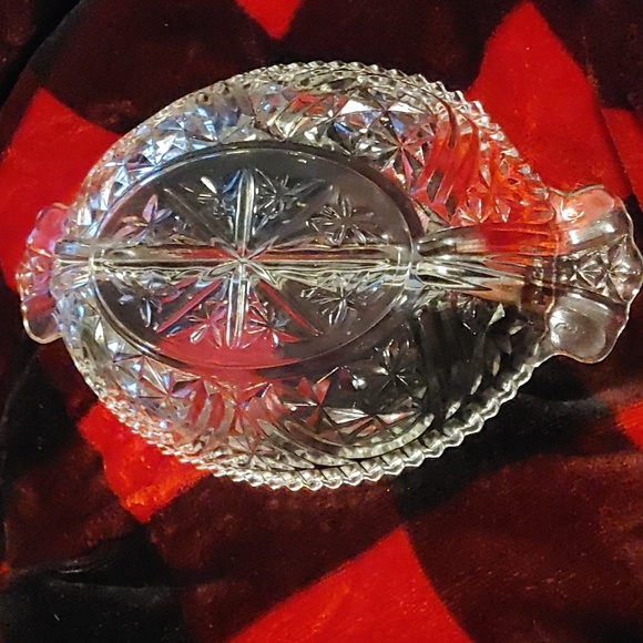 Cut Glass Divided Serving Tray - Picture 3 of 4